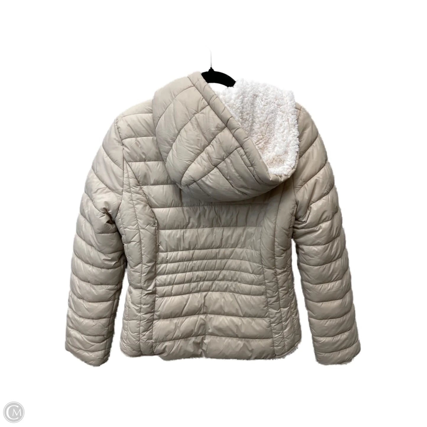 Coat Faux Fur & Sherpa By Fashion Nova In Tan & White, Size: M