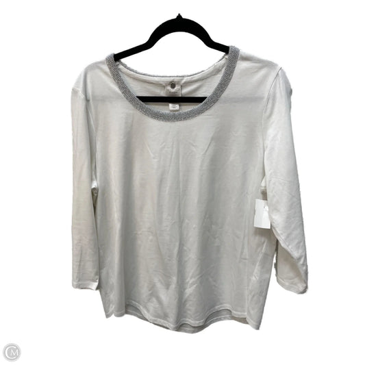 Top Long Sleeve By Chicos In White, Size: M