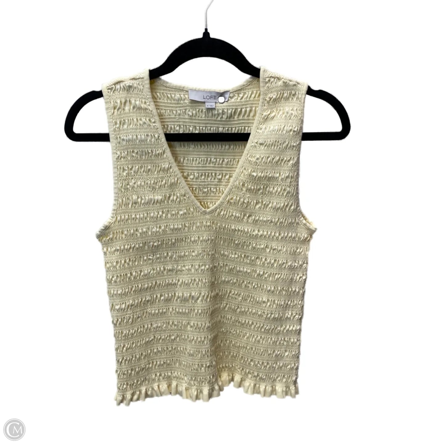 Top Sleeveless By Loft In Yellow, Size: M
