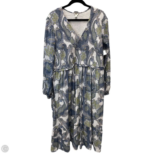 Dress Casual Maxi By Cato In Blue & Green, Size: 1x