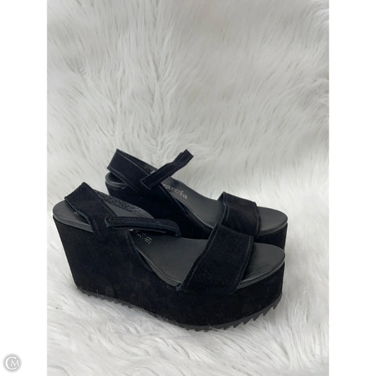 Sandals Heels Wedge By PEDRO GARCIA In Black, Size: 8