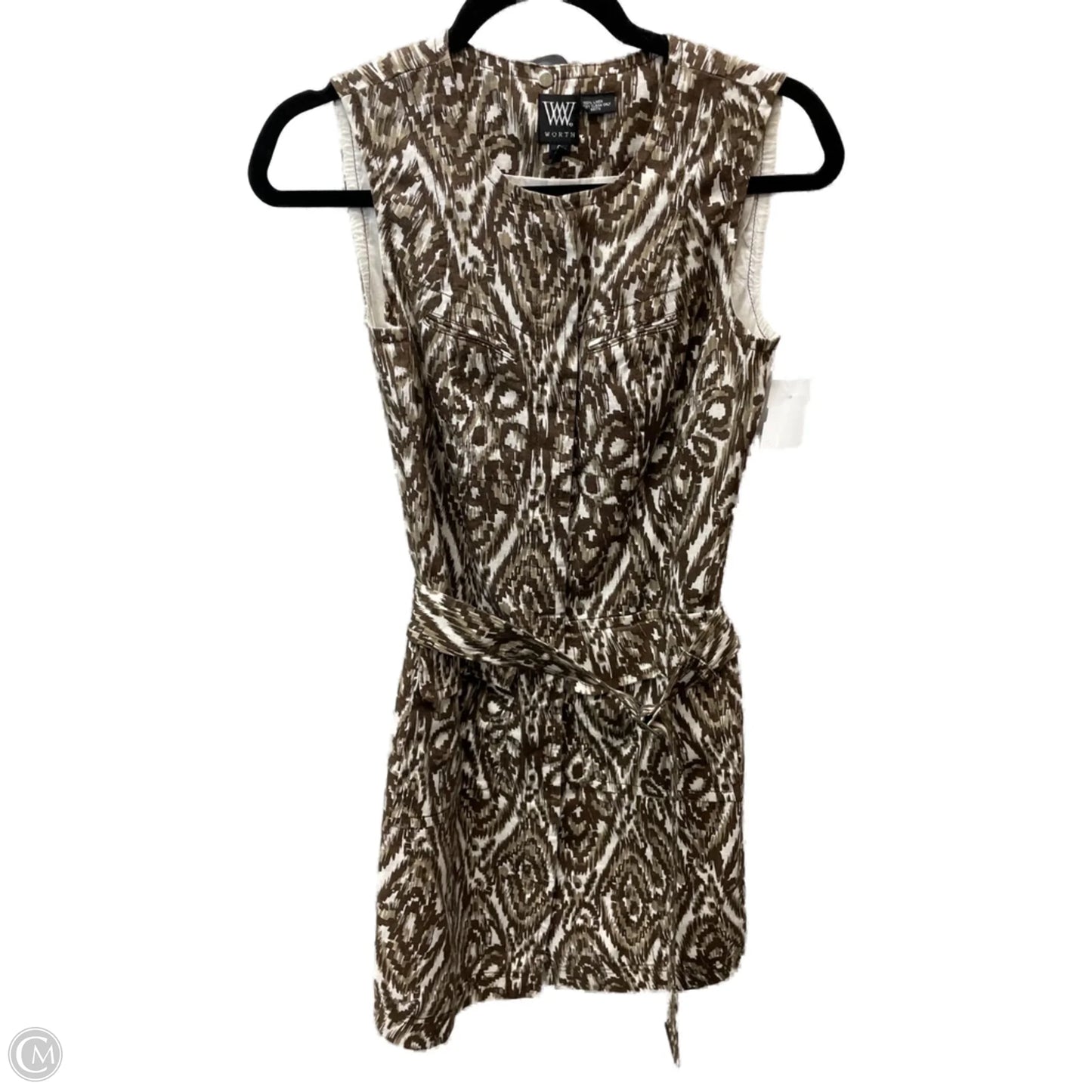 Dress Casual Short By Worth Ny In Cream & Tan, Size: Xs