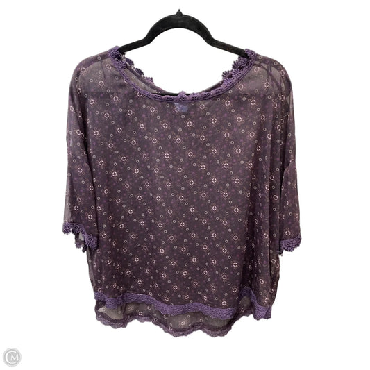 Blouse Short Sleeve By Free People In Purple, Size: M