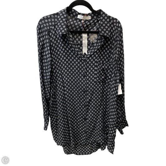 Tunic Long Sleeve By Solitaire In Black & White, Size: 1x