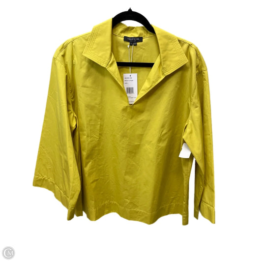 Blouse Designer By Lafayette 148 In Chartreuse, Size: L