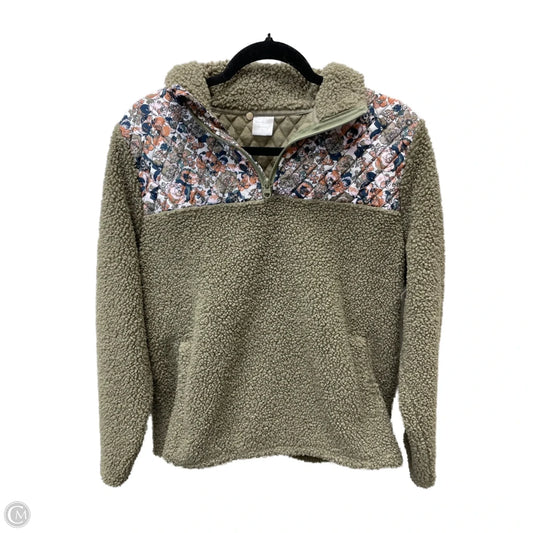 Jacket Faux Fur & Sherpa By Vera Bradley In Green & Pink, Size: L