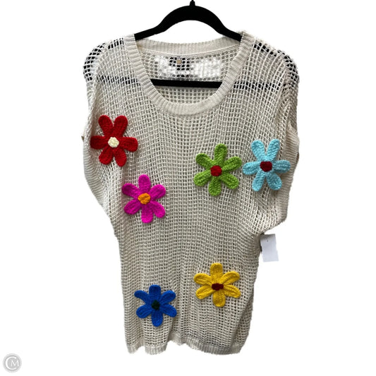 Sweater Short Sleeve By Clothes Mentor In Tan, Size: L