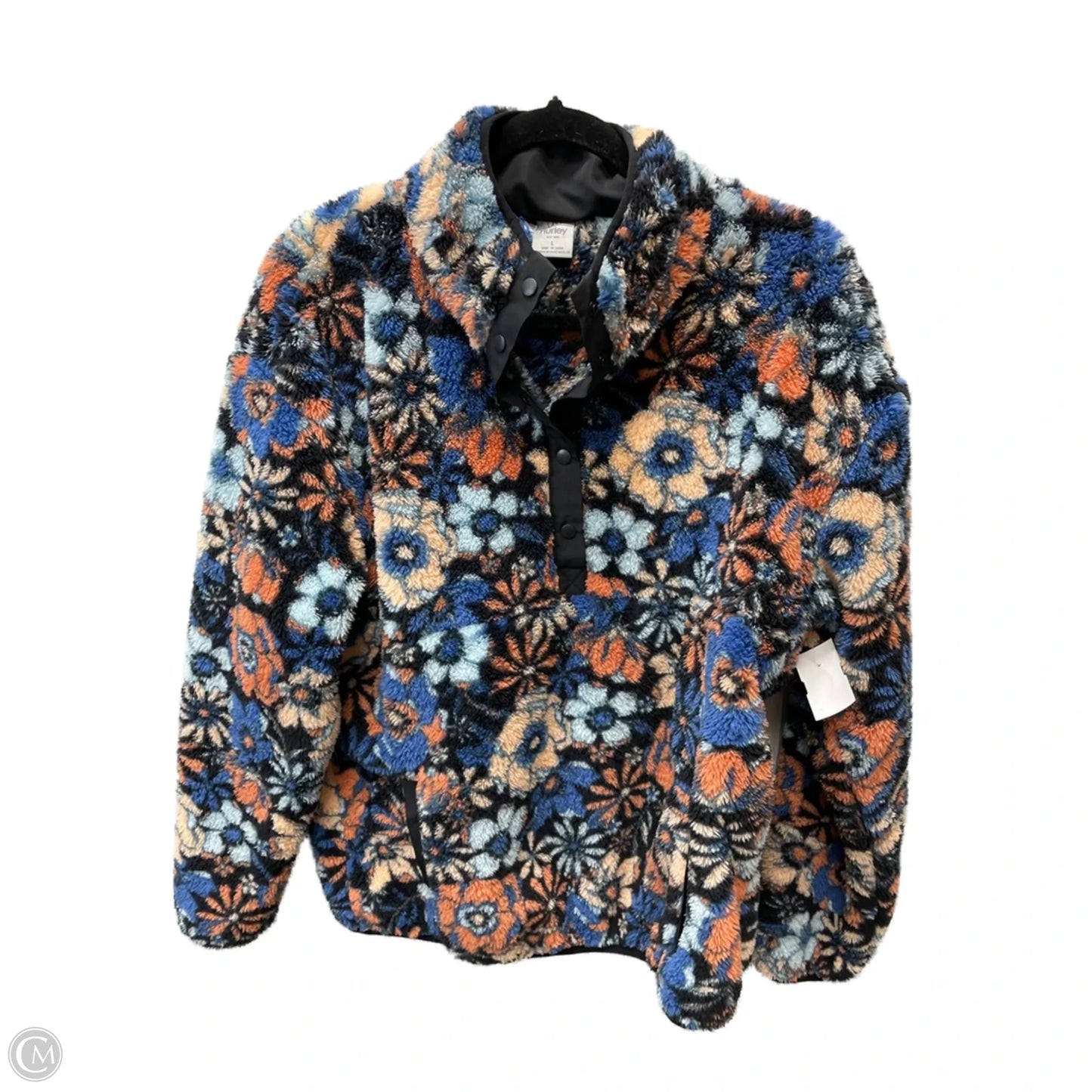 Jacket Faux Fur & Sherpa By Clothes Mentor In Floral Print, Size: L