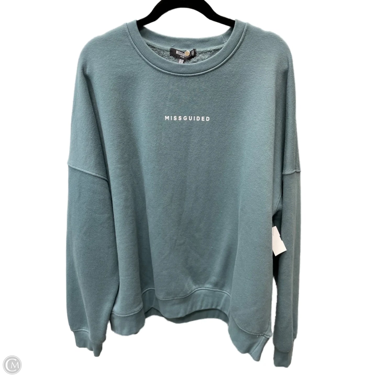 Sweatshirt Crewneck By Missguided In Teal, Size: 1x