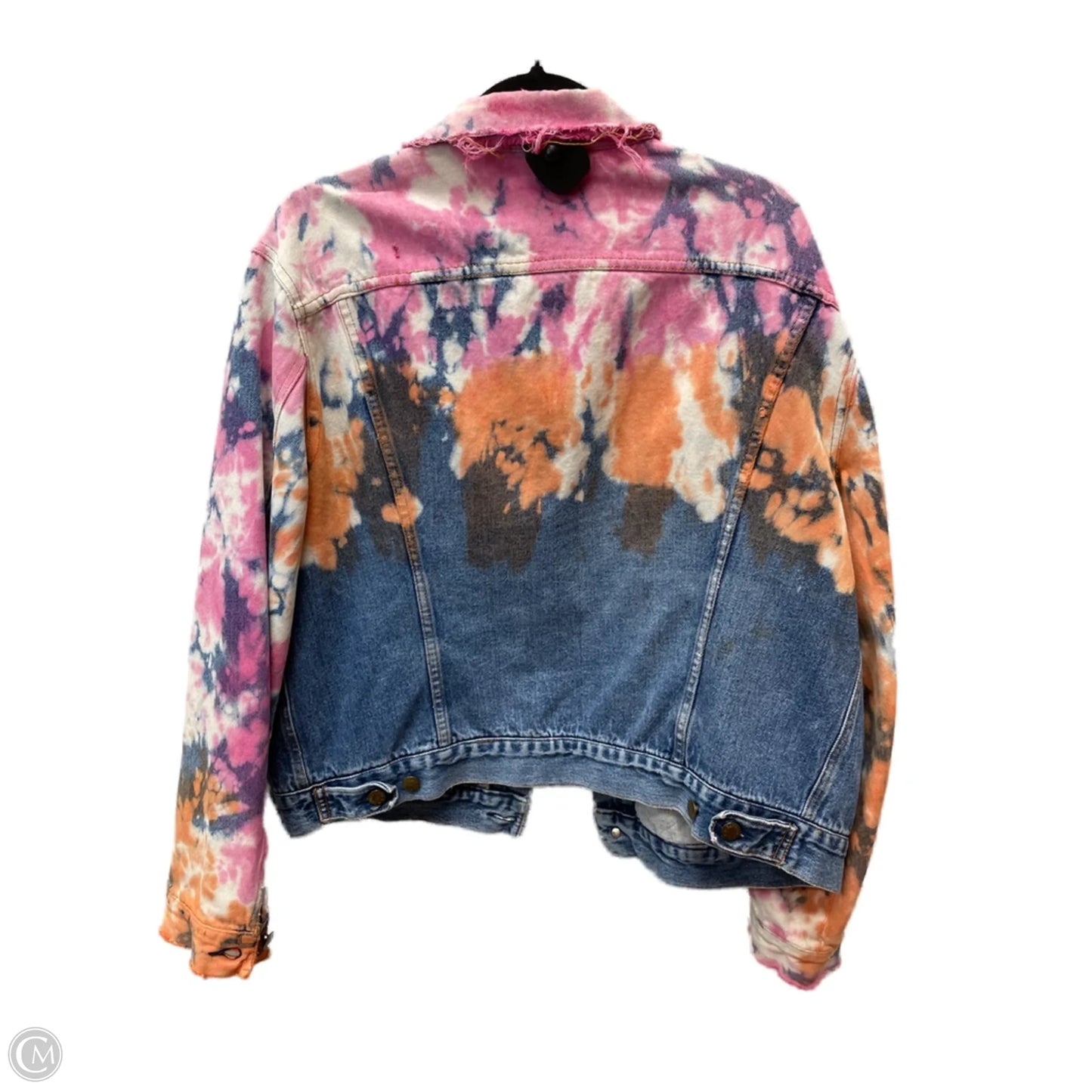 Jacket Denim By Clothes Mentor In Tie Dye Print, Size: 1x