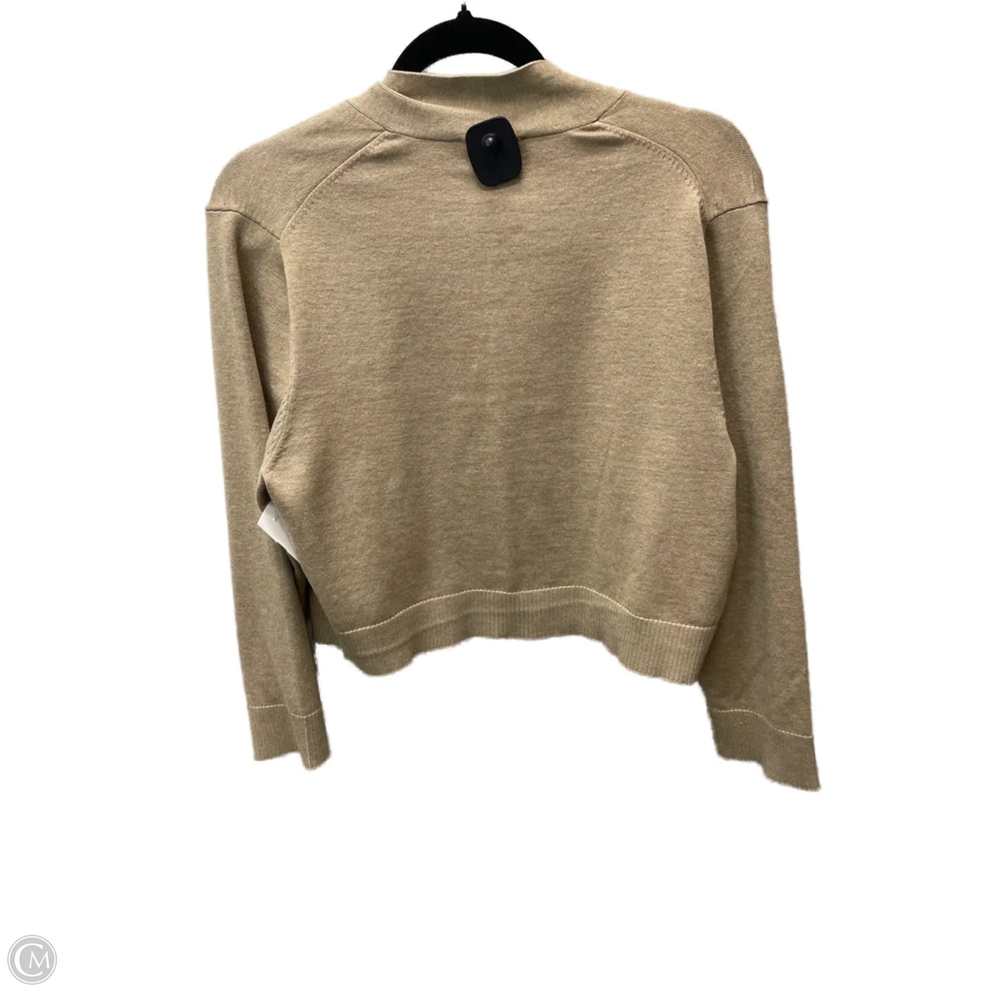 Sweater Cardigan By Calvin Klein In Tan, Size: L
