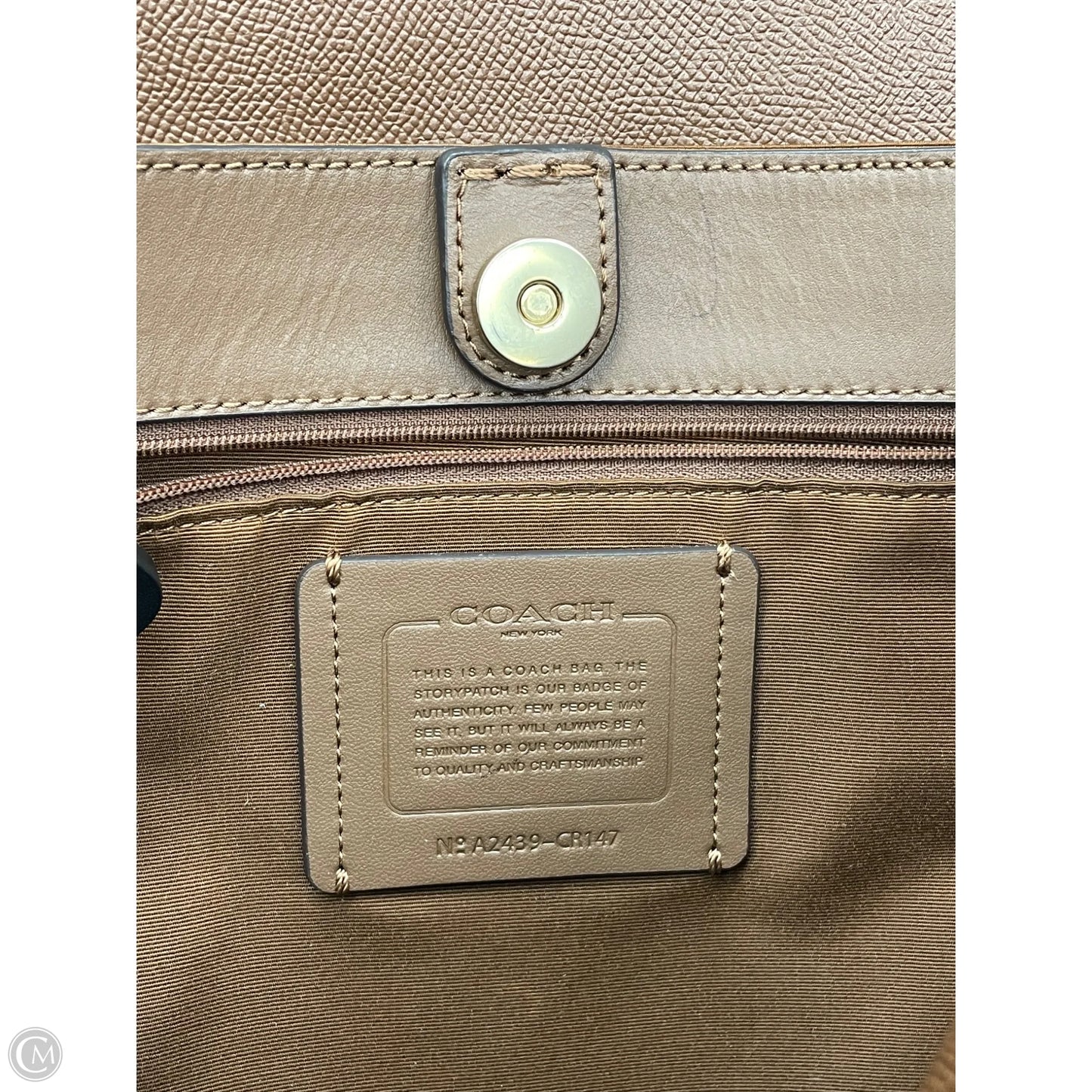 Handbag Designer By Coach, Size: Medium