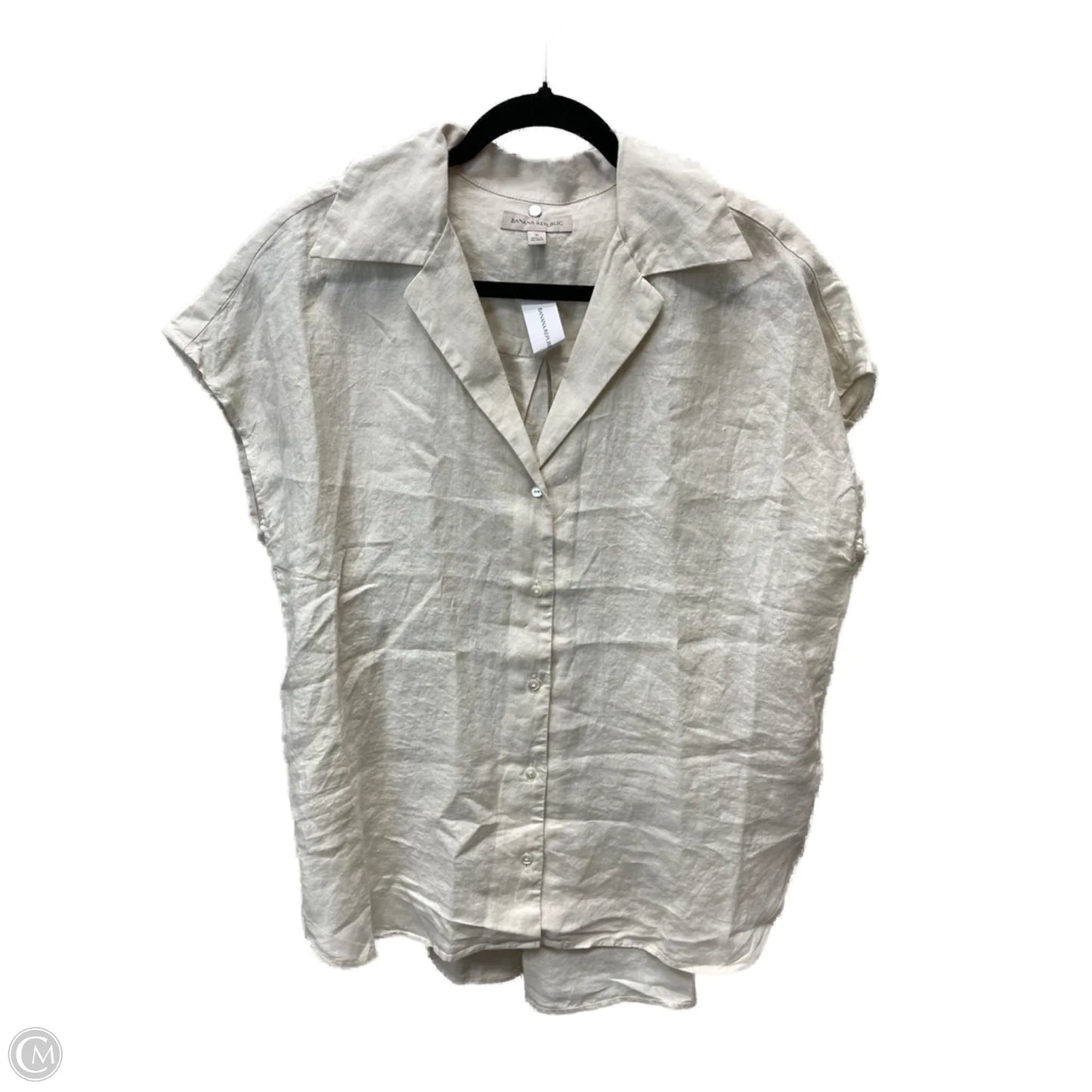 Top Short Sleeve By Banana Republic In Tan, Size: S