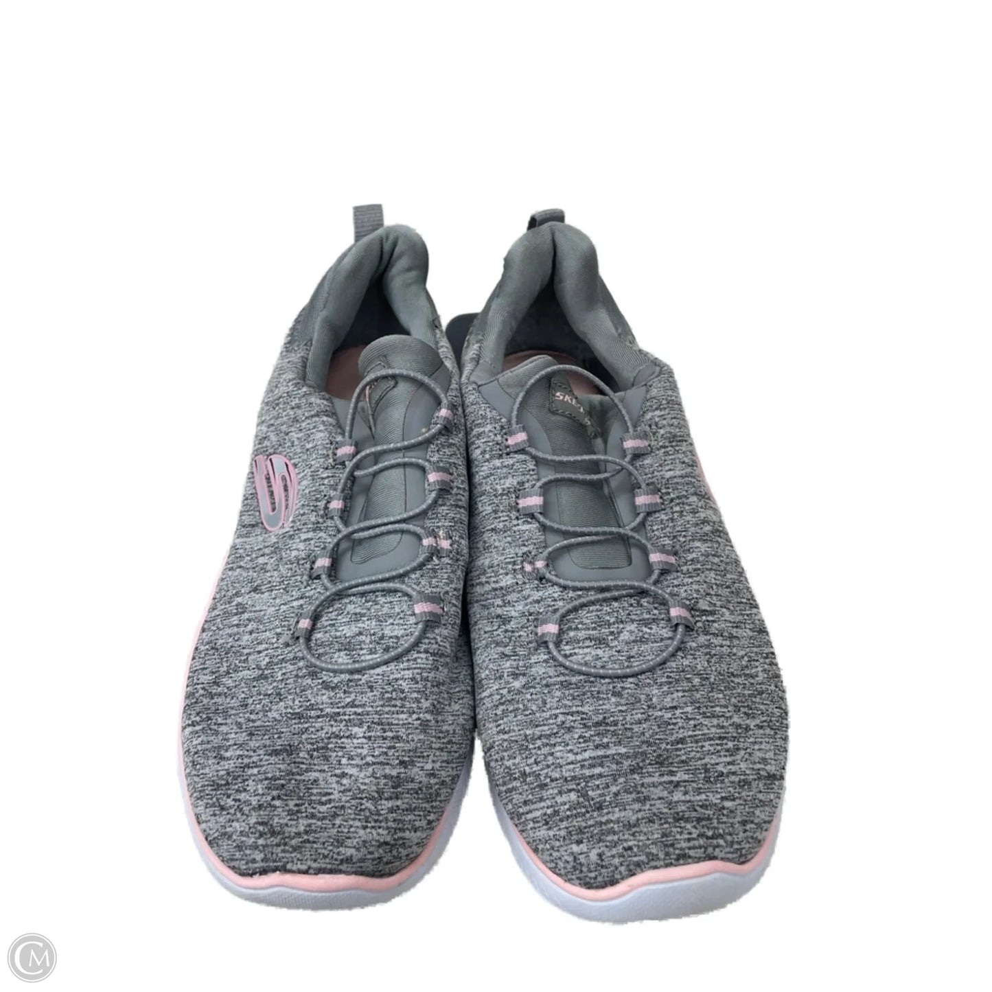 Shoes Athletic By Skechers In Grey & Pink, Size: 7.5