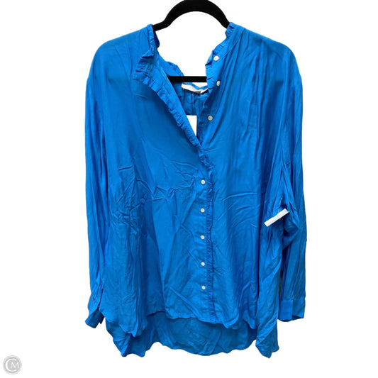 Blouse Long Sleeve By Loft In Blue, Size: 2x