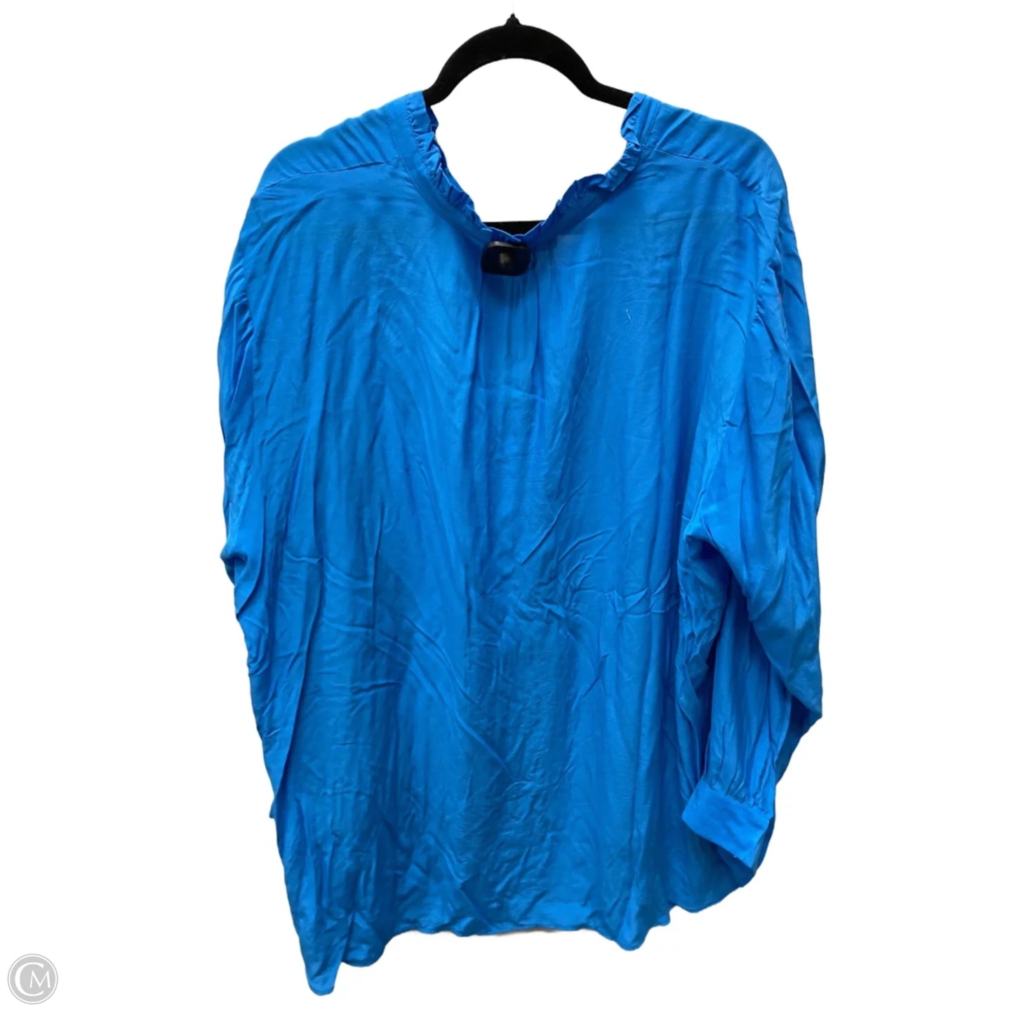 Blouse Long Sleeve By Loft In Blue, Size: 2x