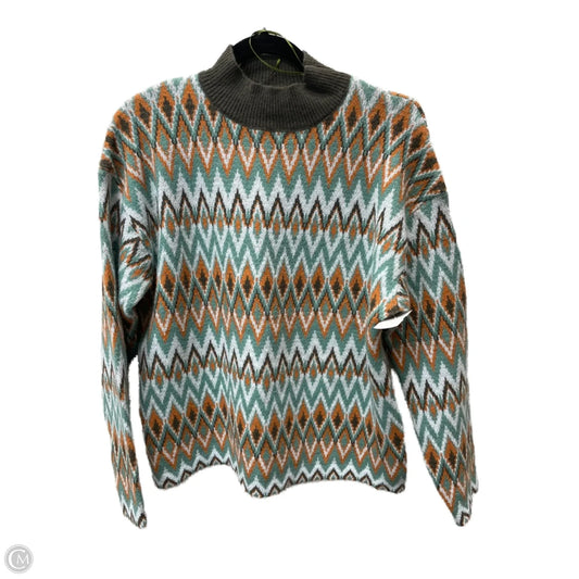 Sweater By Clothes Mentor In Green & Orange, Size: M