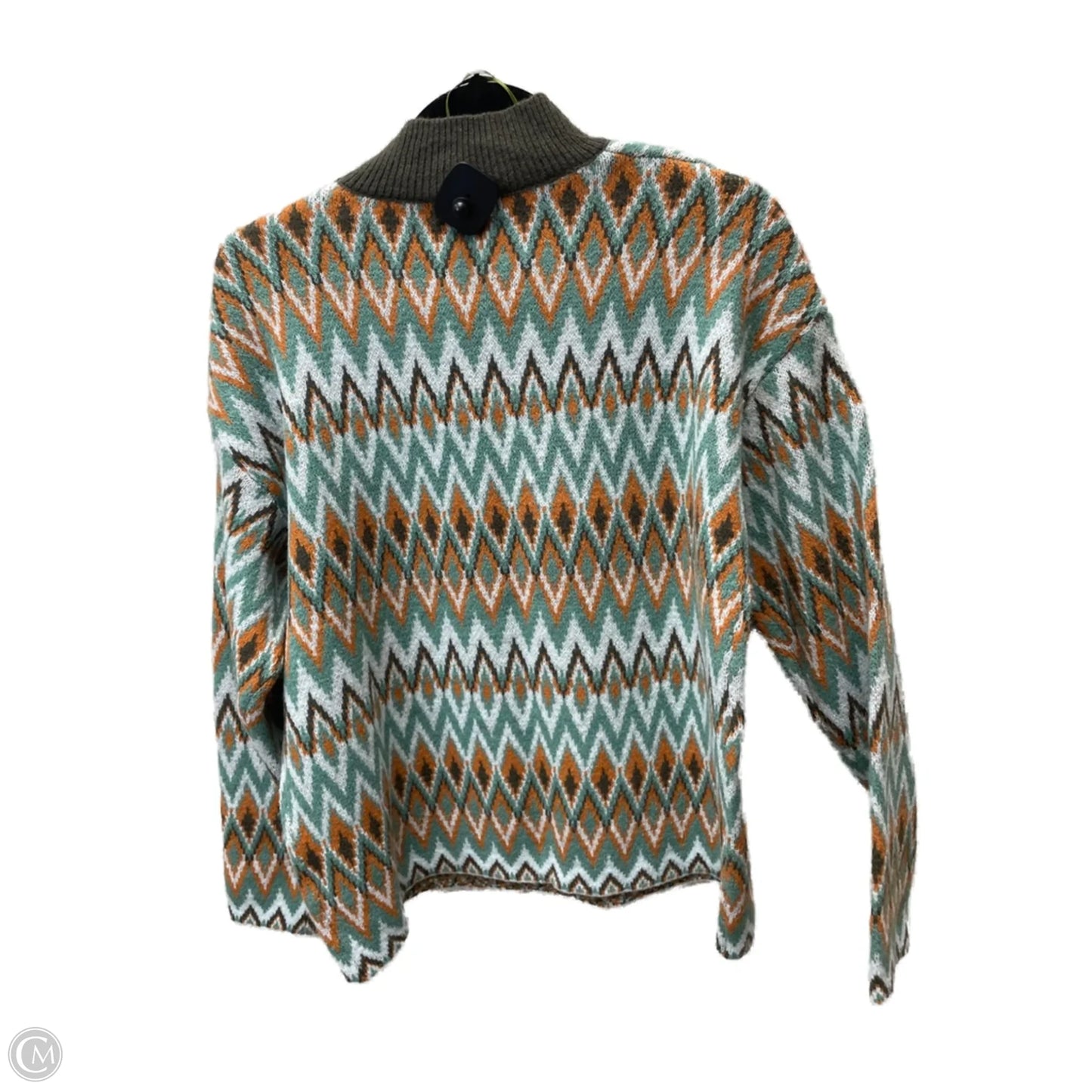 Sweater By Clothes Mentor In Green & Orange, Size: M