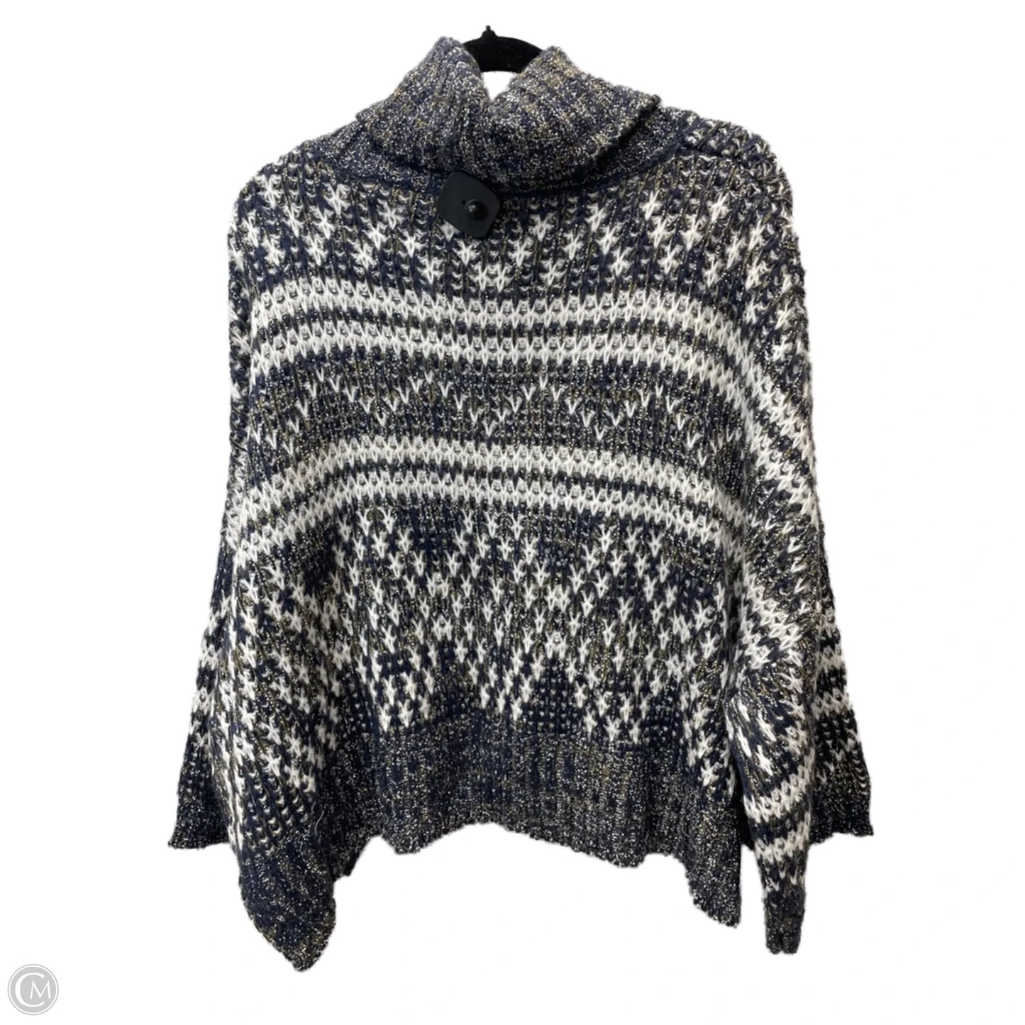 Sweater By PERFECTLY PRISCILLA  In Blue & Cream, Size: L