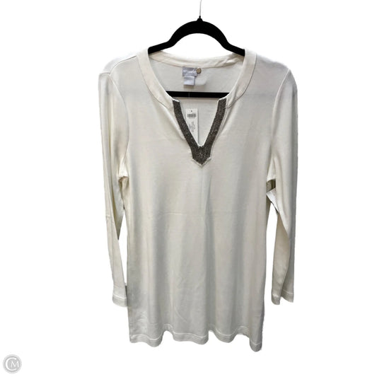 Tunic Long Sleeve By Chicos In Cream, Size: M