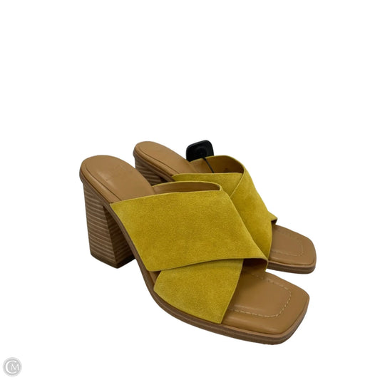 Sandals Heels Block By Marc Fisher In Yellow, Size: 8