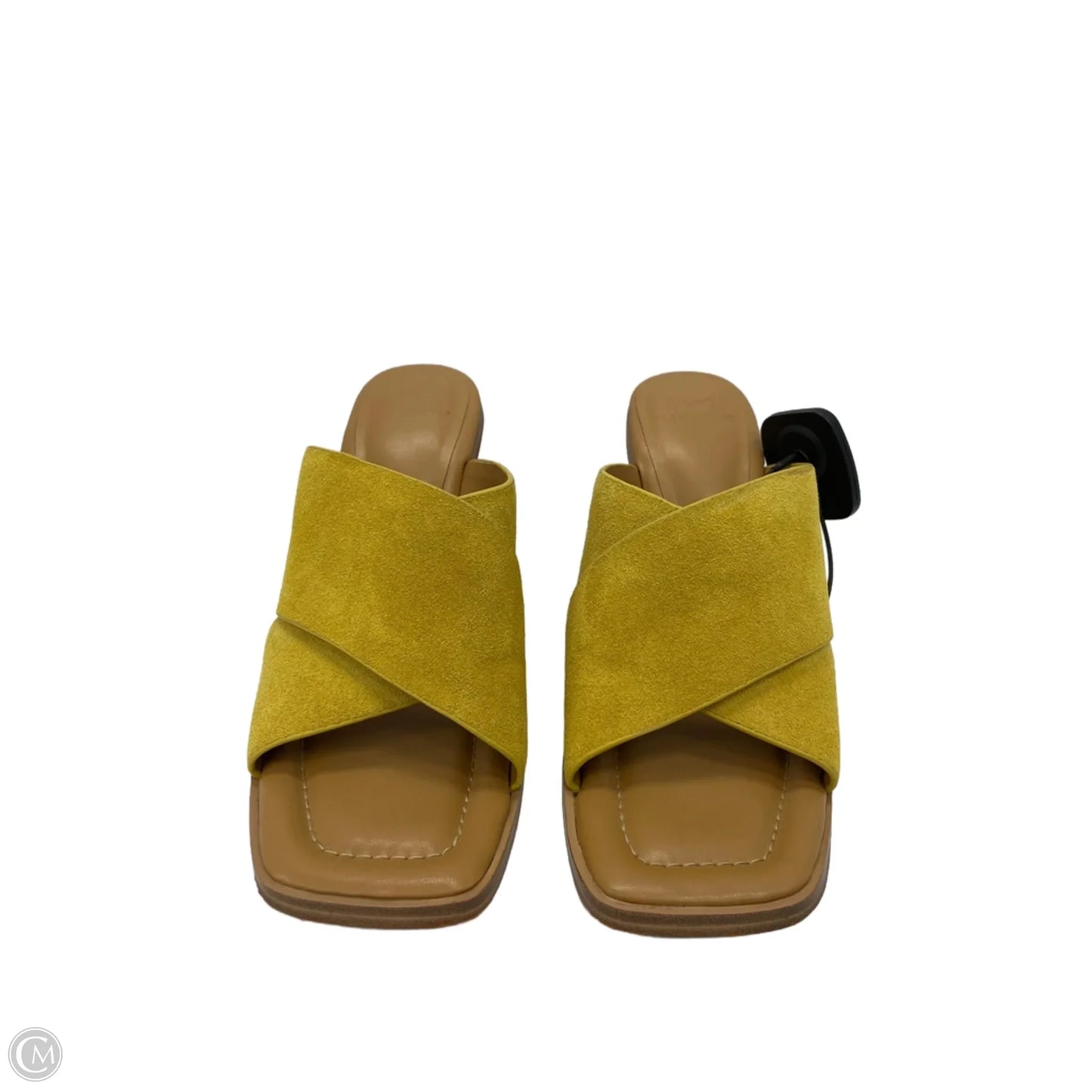 Sandals Heels Block By Marc Fisher In Yellow, Size: 8