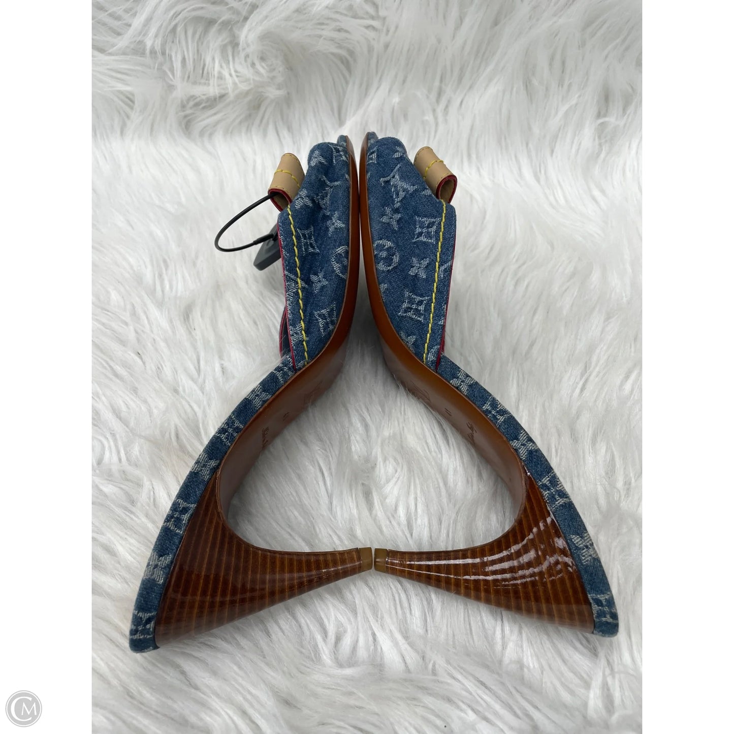 Sandals Luxury Designer By Louis Vuitton In Blue Denim, Size: 10