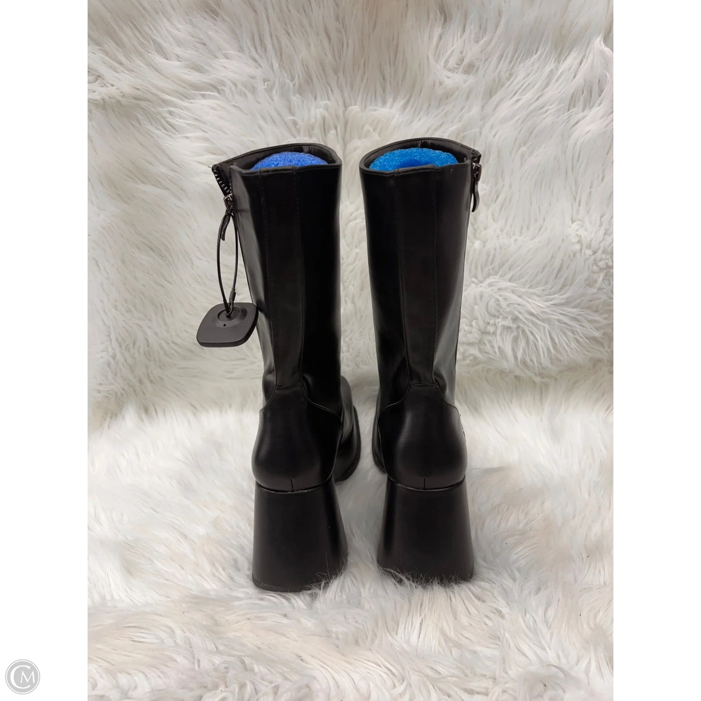 Boots Mid-calf Heels By Clothes Mentor In Black, Size: 10