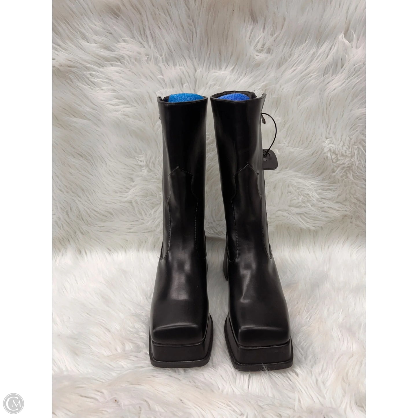 Boots Mid-calf Heels By Clothes Mentor In Black, Size: 10