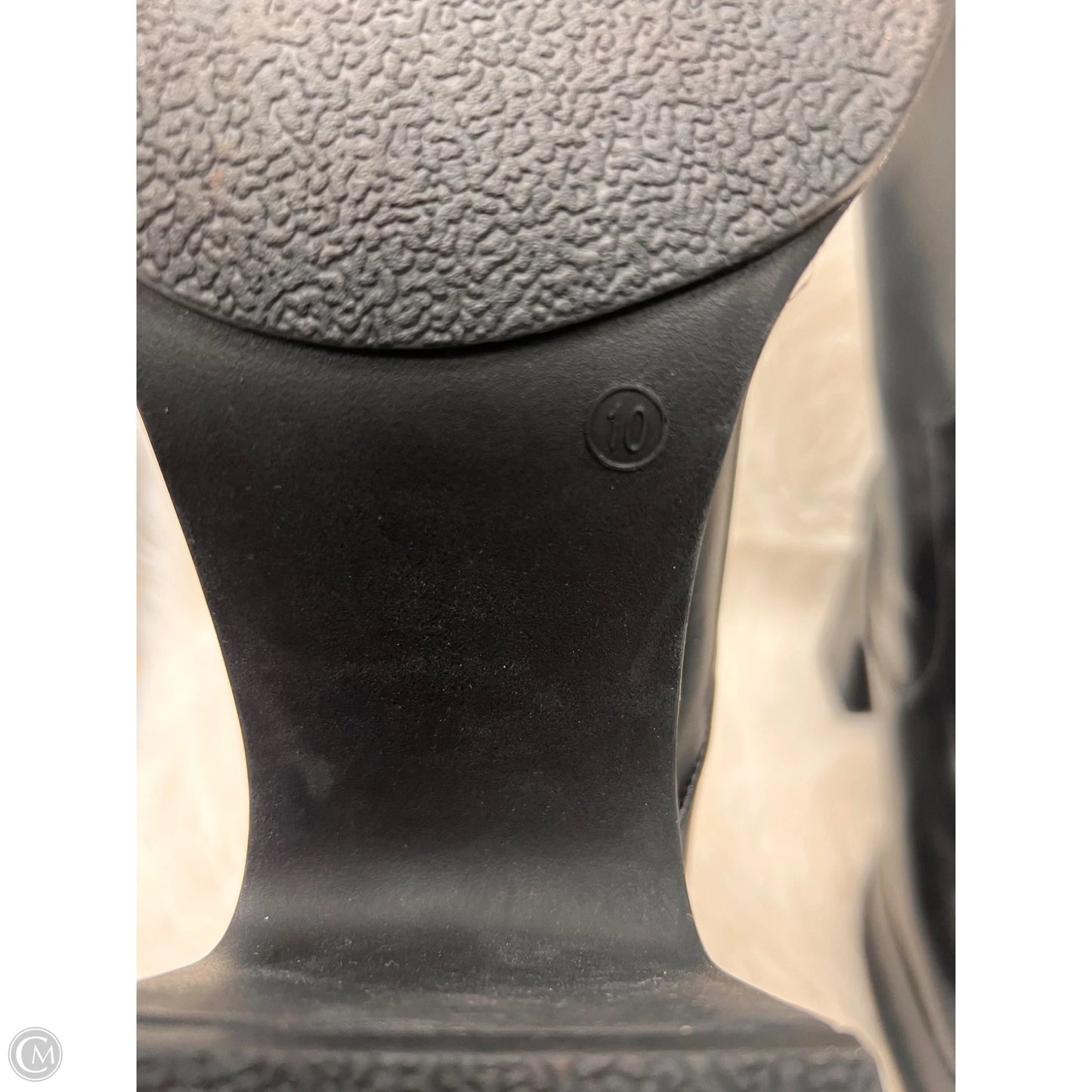Boots Mid-calf Heels By Clothes Mentor In Black, Size: 10