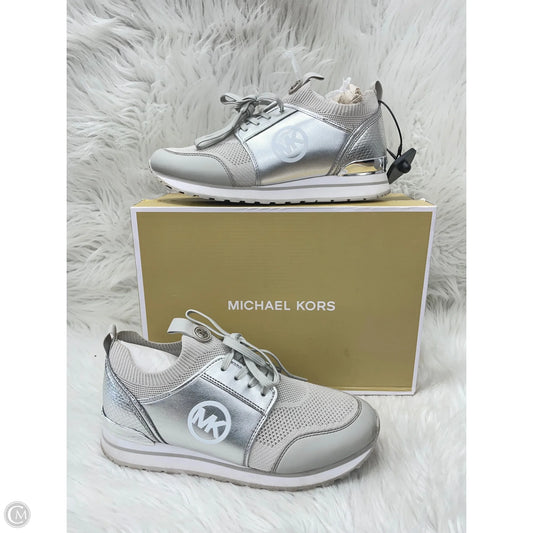 Shoes Designer By Michael Kors In Silver & White, Size: 9