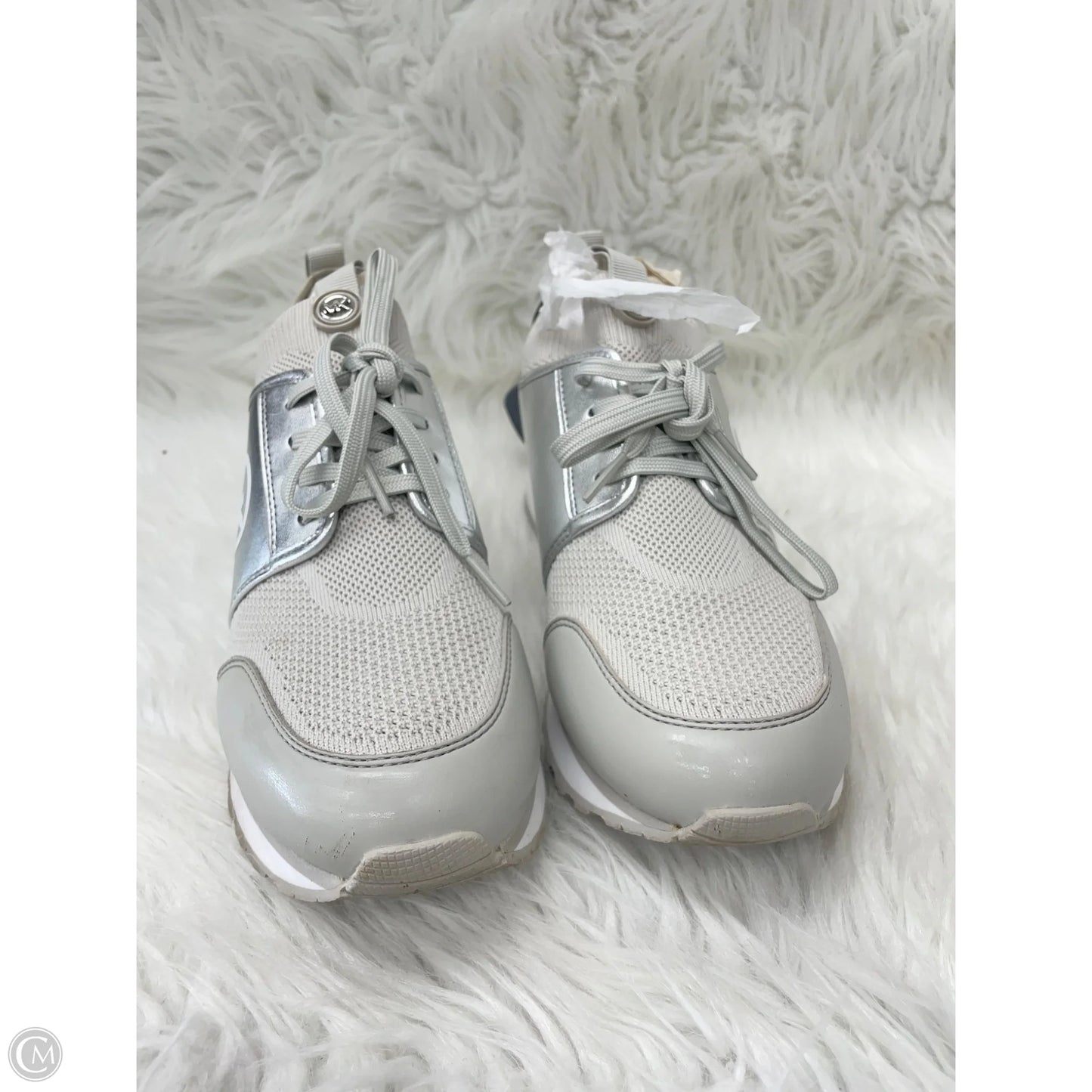 Shoes Designer By Michael Kors In Silver & White, Size: 9
