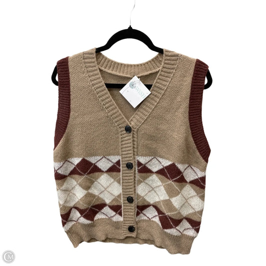 Sweater Cardigan By Clothes Mentor In Tan, Size: L