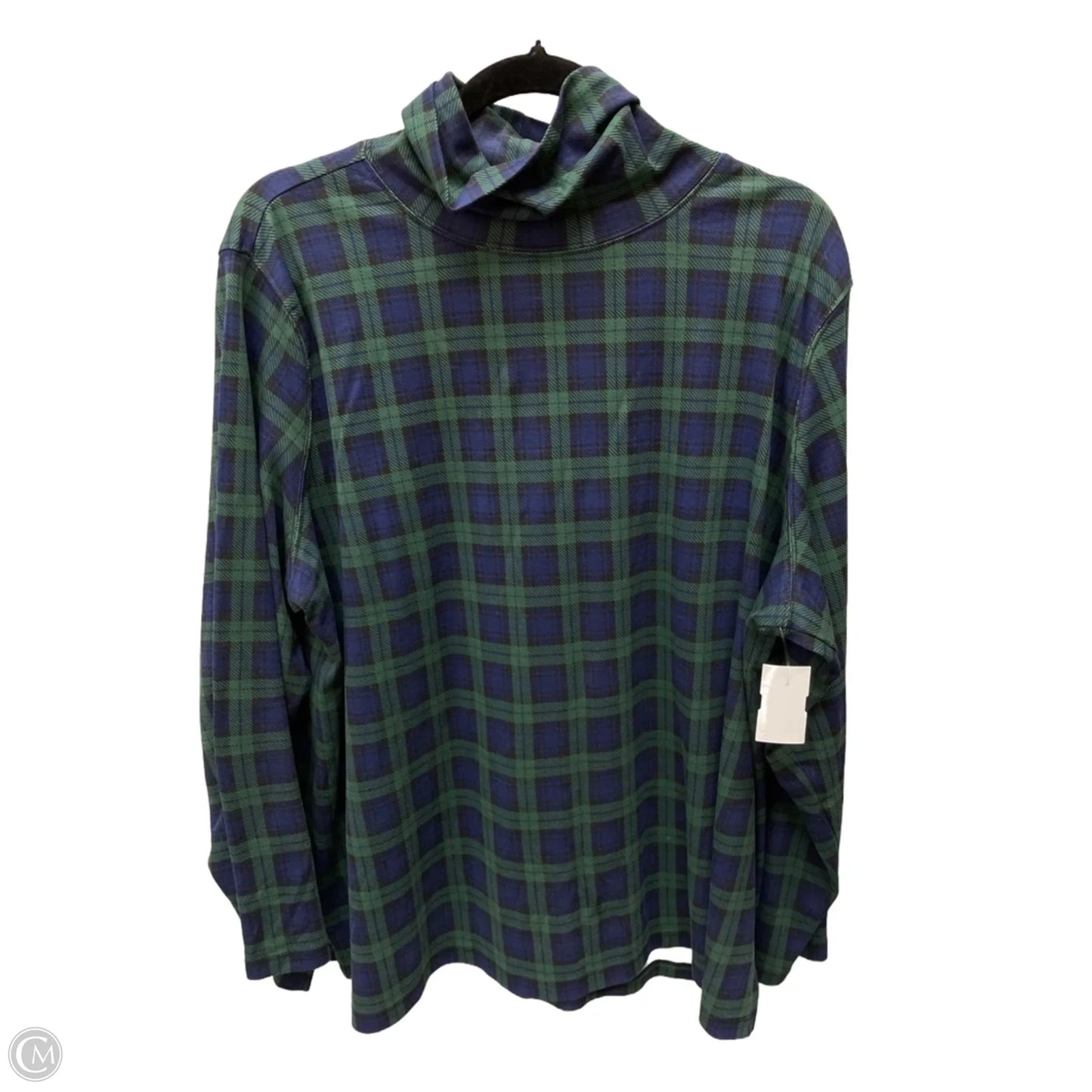 Top Long Sleeve By Appleseeds In Blue & Green, Size: 2x