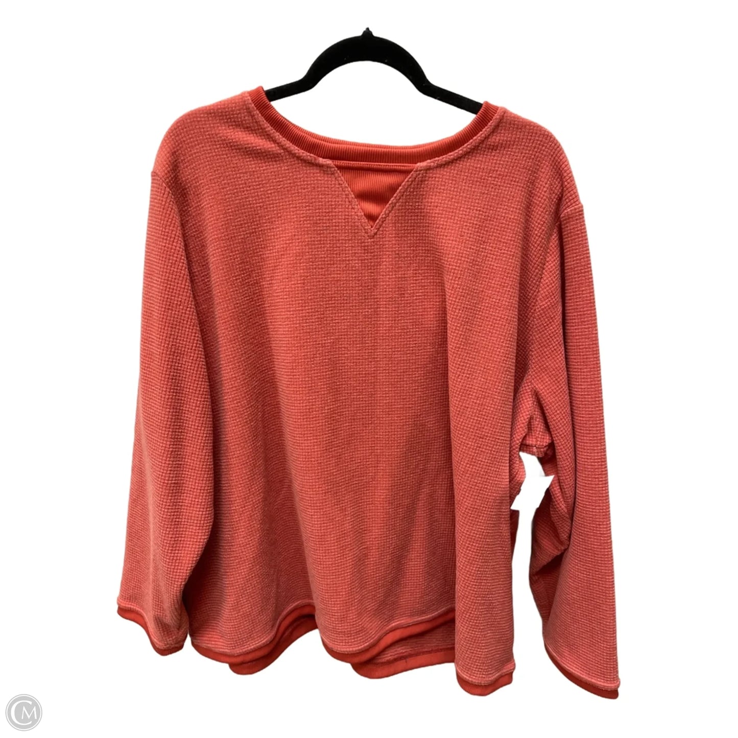 Top Long Sleeve By Denim And Co Qvc In Orange, Size: 3x