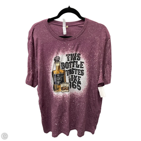 Top Short Sleeve By Bella + Canvas In Maroon, Size: 2x