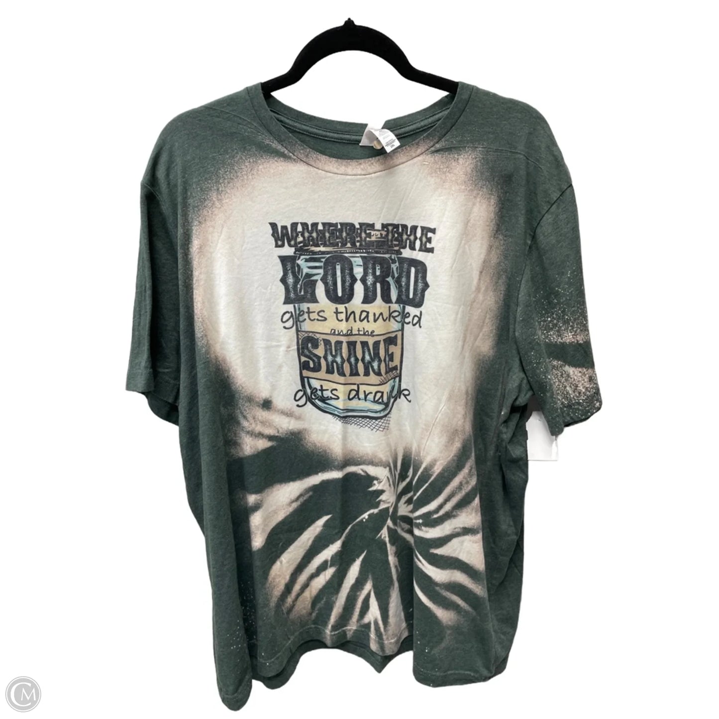 Top Short Sleeve By Bella + Canvas In Green, Size: 2x