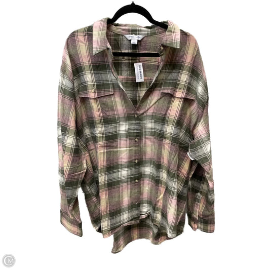 Tunic Long Sleeve By Old Navy In Plaid Pattern, Size: 1x