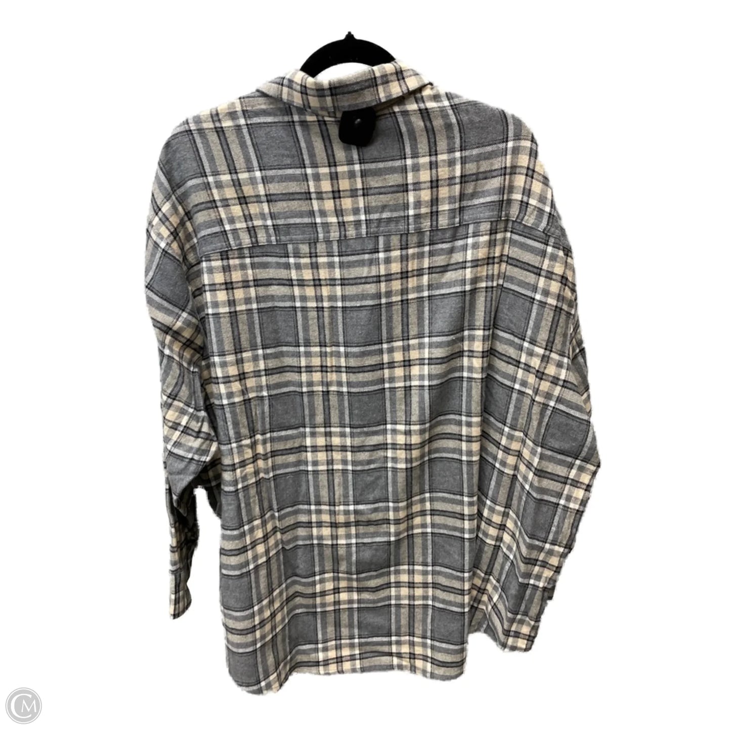 Tunic Long Sleeve By Old Navy In Cream & Grey, Size: 1x