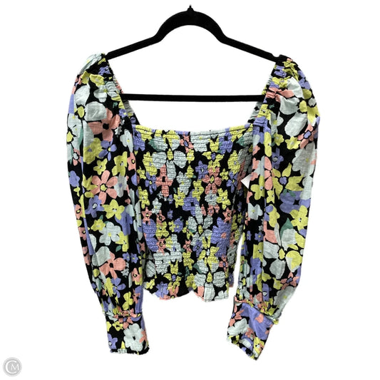 Top Long Sleeve By Free People In Floral Print, Size: S