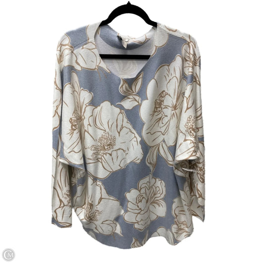 Sweater By Sioni In Blue & Cream, Size: 2x