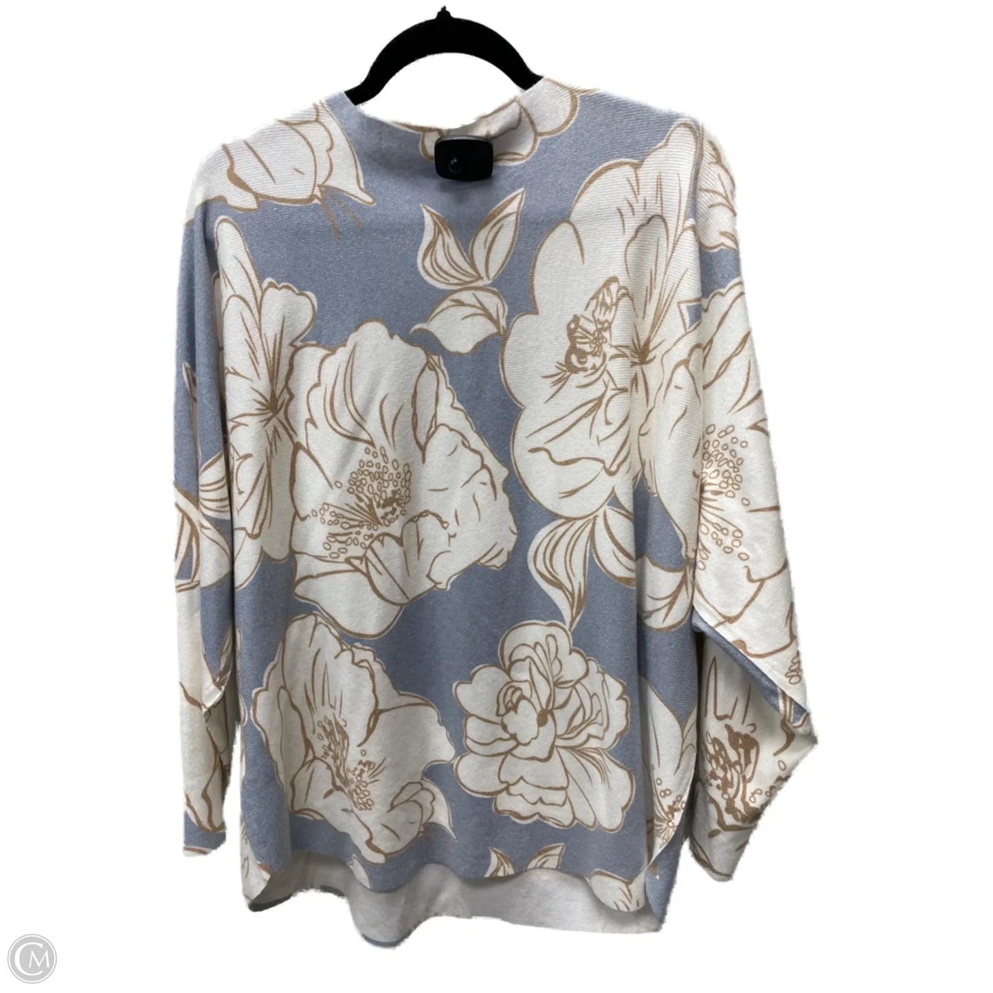 Sweater By Sioni In Blue & Cream, Size: 2x