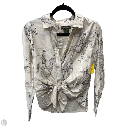 Top Long Sleeve By Ariat In Cream, Size: S