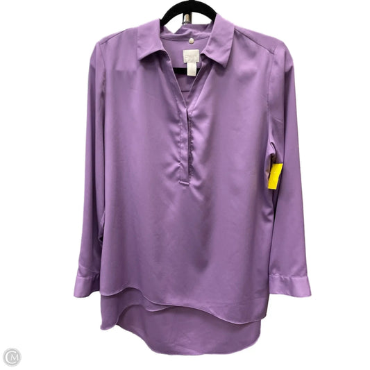 Blouse Long Sleeve By Chicos In Purple, Size: S