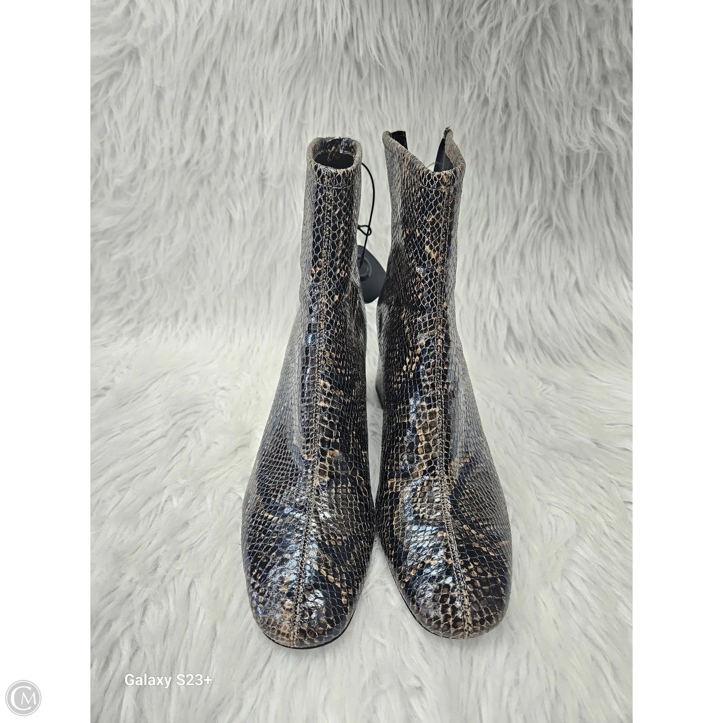 Boots Ankle Heels By Zara In Snakeskin Print, Size: 7.5