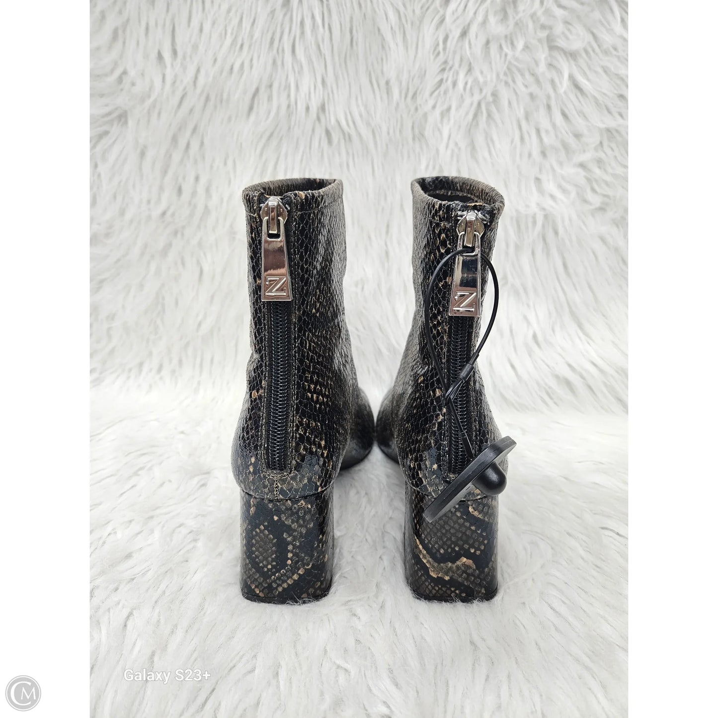 Boots Ankle Heels By Zara In Snakeskin Print, Size: 7.5