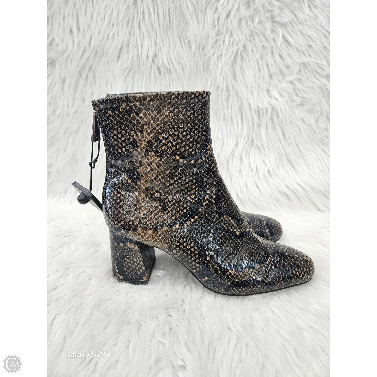Boots Ankle Heels By Zara In Snakeskin Print, Size: 7.5