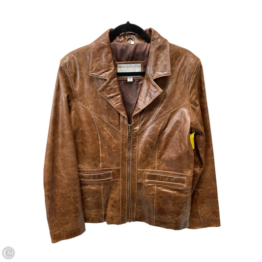 Jacket Leather By Wilsons Leather In Brown, Size: Xl