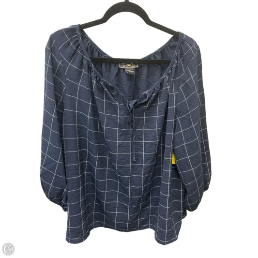 Top Long Sleeve By Nycc In Navy, Size: 2x