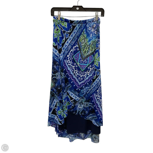 Skirt Midi By Chicos In Blue & Green, Size: 4